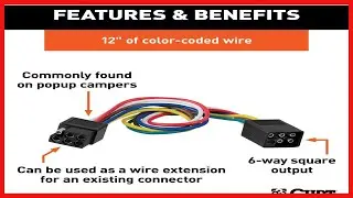 CURT 6 Way Square Trailer Wiring Harness For Secure Power And Safer Towing