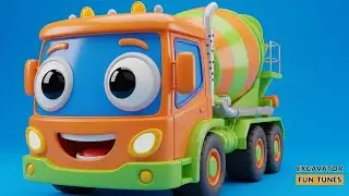 Lustige Kinderlieder mit Betonmischer und Bagger | 3D-Animation