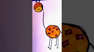 How to make cartoon giraffe 🦒🦒 hand painting cartoon giraffe 🦒🦒#artandcraft #trendingshorts video