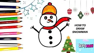 How to draw snow man from number 8 //step by step for kids //easy snow man drawing for beginners