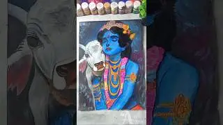 Shree Krishna Acrylic Painting 💕 #art #krishna #drawing