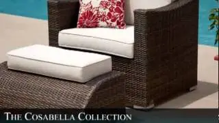 The Cosabella Collection All Weather Wicker Deep Seating Patio Furniture Chair With Ottoman