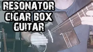 my homemade resonator Cigar box guitar is back - slide solo improvisation