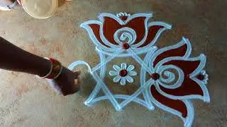 Diwali 2023 easy padi kolam3*3Deepavali simple rangoli flower kolam diwali diya pandaga muggulu