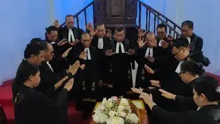 Prosesi pemakaman alm. Pendeta Emeritus Samuel Nainggolan di Gereja GKPI Binjai Kota