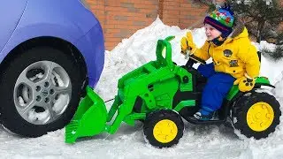 Funny Max Ride on Tractor towing car