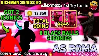 12800+ COIN-AC ROMA ICONIC PACK OPENING | WILL OUR TRICK WORK? | RICHMAN SERIES#3|PES 21