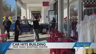 Video: Elderly woman injured after car rams into beauty shop at Park Road Shopping Center