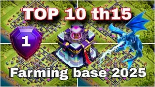 Top 10! Town hall 15 (Th15) Farming/Hybrid/War/Trophy/Defense Base Layout + Copy Link 2025 | #coc 