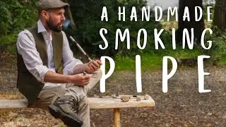 Making a smoking pipe on a rainy day in Scotland