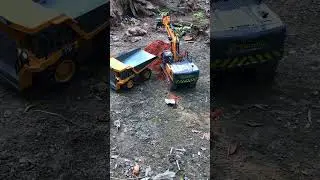 Excavator Fills Mini Dump Truck with BRICK DUST #SatisfyingLoad #MiniDumpTruck #RCLoading