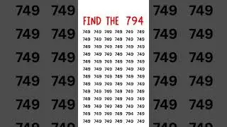 Try to find the different number 794 with in 8 second's