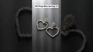 DIY Heart Shape Rhinestone Earrings ❤️😍 #shorts #diybykanchan #diy #earrings #youtubeshorts