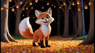 Fluffy Fox and the Candy Corn Forest | Autumn Animal Song for Kids | Sweet Forest Adventure Rhyme