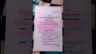 MA Home Science  3rd semester  previous  question paper  2024