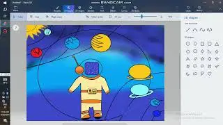 Paint 3D Planet art with funny astronaut