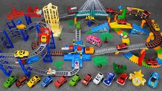 15 minutes of satisfying Roller Lego track & Train & Car Overpass World toy ASMR | Toy review