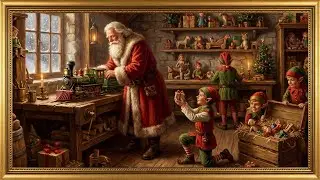 Santa&rsquo;s Vintage Toy Workshop | Cozy Christmas Holiday Scene | 4K Frame TV Art Screensaver