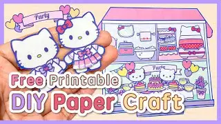 [Paper Craft]-[Free Download] Kitty House Party Paper Craft | Created by 그림 그리는 랭이