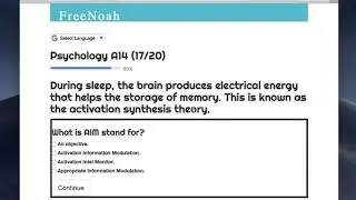 Psychology A14 (16/20) What is the activation synthesis theory?