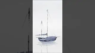 60-секундный урок акварели. Лодка
