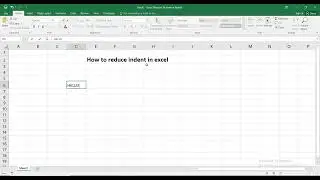 How to reduce indent in excel