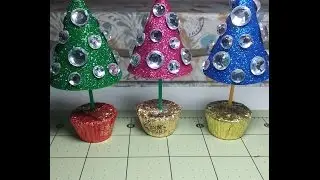 DIY~Sweet & Sparkly Little Christmas Trees For Decoration OR Party Favors!