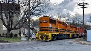 Front Door Of Building Empties Onto Railroad Tracks!  Awesome Railroad Crossings, Indiana & Ohio Ry