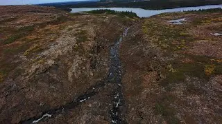Flying Along A Gorge At Long Pond - White Hills Northern Peninsula Newfoundland - Avata 2 - 4K