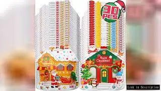 1-30pcs Christmas Candy Cookie Bags Snow House Shape Santa Claus Snowman Gift Packaging Bag Wrapping