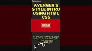 How To Make Cool Html Css Intro Like Avengers || CodeWithInferno