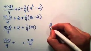 Evaluating Algebraic Expressions, Example 2 , Intermediate Algebra , Lesson 23