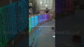 modern color changing led dancing fountain acrylic water bubble wall curve water feature salon decor