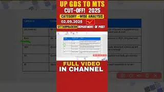 UP GDS to MTS Expected Cut-off 2025 | Category Wise Analysis | Supplementary Result Impact