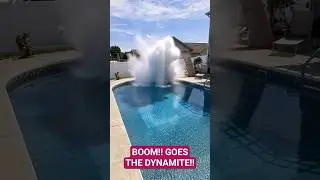 Huge explosion in my pool #ai #boom #pool