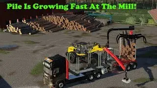 FS19 | Forestry On Holmåkra | Huge Pile At The Mill | Timelapse | S02 EP26
