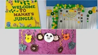Animal theme birthday decoration by paper fan | Jungle Party Supplies | Making Swirl fan by paper