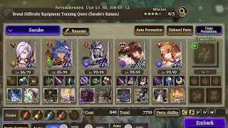 WoTV: Auto (Repeat) farm Brutal Difficulty Sasuke&rsquo;s Katana - 4-turn kill