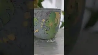 Using a Monoprinting Technique on my Pottery #shorts #clayart #pottery #potteryart #arttutorial