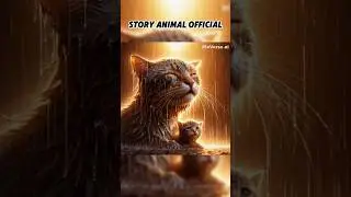 Heartbreaking Moment: A Cat and Kitten Crying in the Rain 🌧️😿 #cat #catlover #cute #aicat