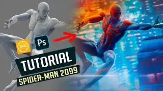 Spider-Man 2099 Fan Art Using Easy Pose App & Photoshop