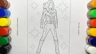 Captain Marvel Coloring @KiddosColorverse #youtube #art #fun #kids #marvel #captainmarvel
