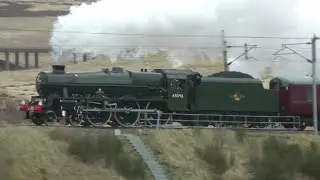 45596 Bahamas and 34067 Tangmere climb Shap 29 March 2025. 45596  unassisted and at the summit 37mph