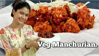 कुरकुररीत veg manchurian ♥️ || khup झटपट hoil ashi recipe || #dailyvlog #youtube #marathi