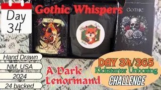 AKU37 - Day 34/365 Day #Kickstarter 🪦 Gothic Whispers ~ A Dark Lenormand 💀🦌 #unboxing #flipthrough