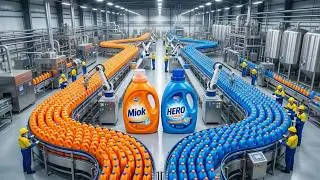 How Liquid Laundry Detergent Is Made:  Inside a Soap Factory (Mixing to Bottling)