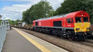 66224 DB cargo 4L45 containers 11:41 11L & 195013 1L56 Lea Road 17/7/2024