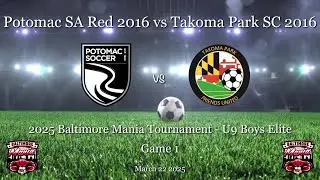 Mar 22 2025 Baltimore Mania Game 1 U9 Potomac SA Red 16B vs Takoma Park Friends SC 16B