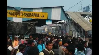 WBSSC KPS EXAM-OVER CROWDED CANDIDATE WAITING FOR TRAIN AT SHEORAPHULI RAILWAY STATION.