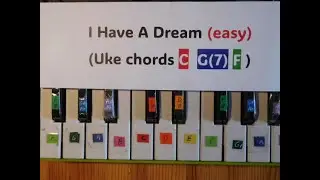 I Have A Dream (in Key C) EASY PIANO - Play Along With Ukulele (see subtitles lyrics and chords)